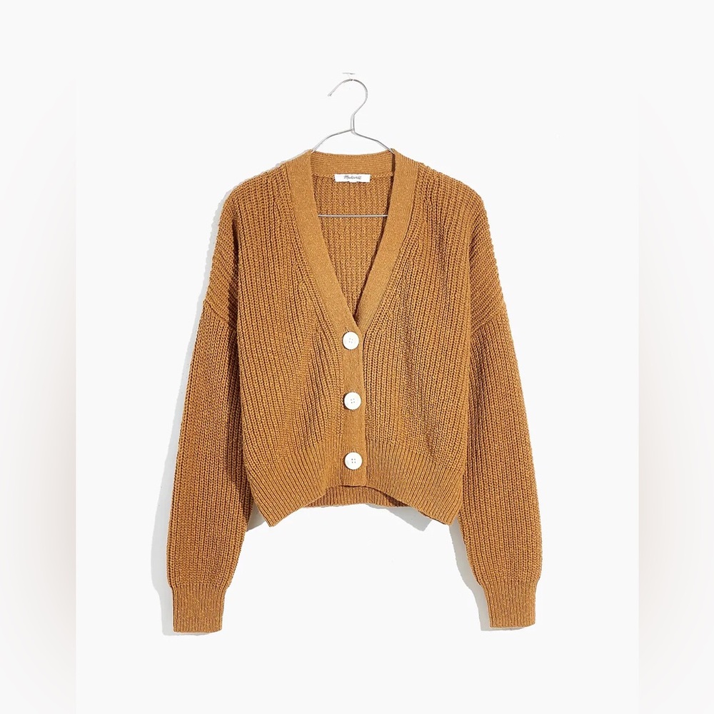 Net Madewell toffee greywood crop cardigan large